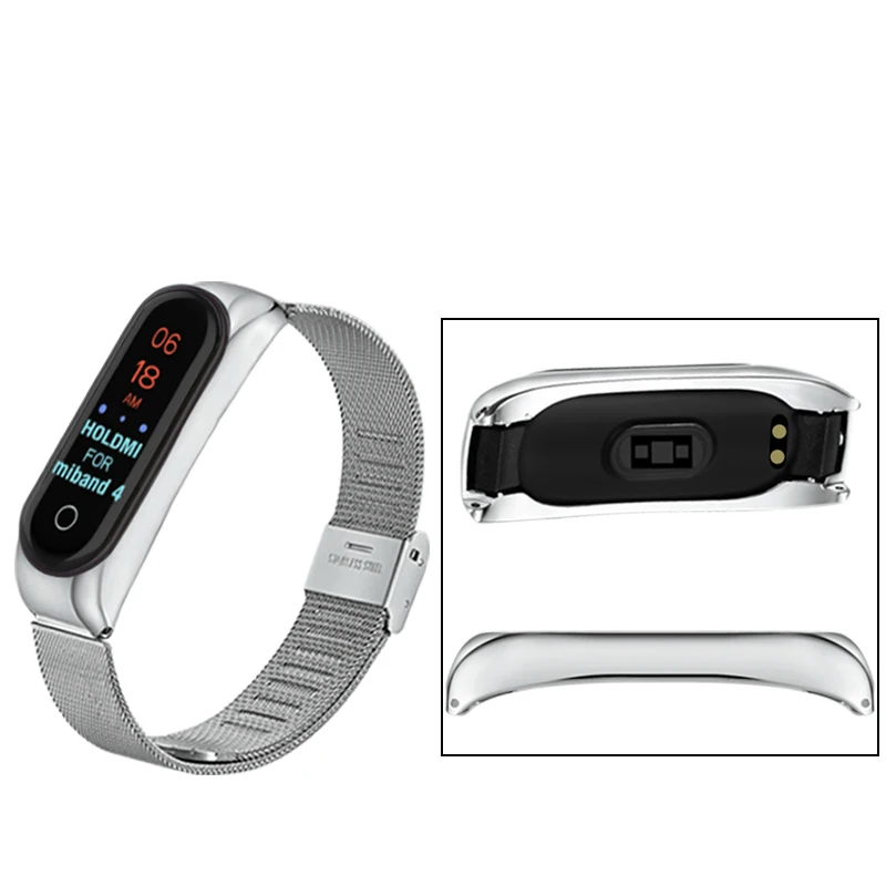 Для mi Band 4 ремешок на запястье металлический Безвинтовой нержавеющей стали для Xiaomi mi Band 3 Смарт-часы браслет miband 4 ремешок из нержавеющей стали
