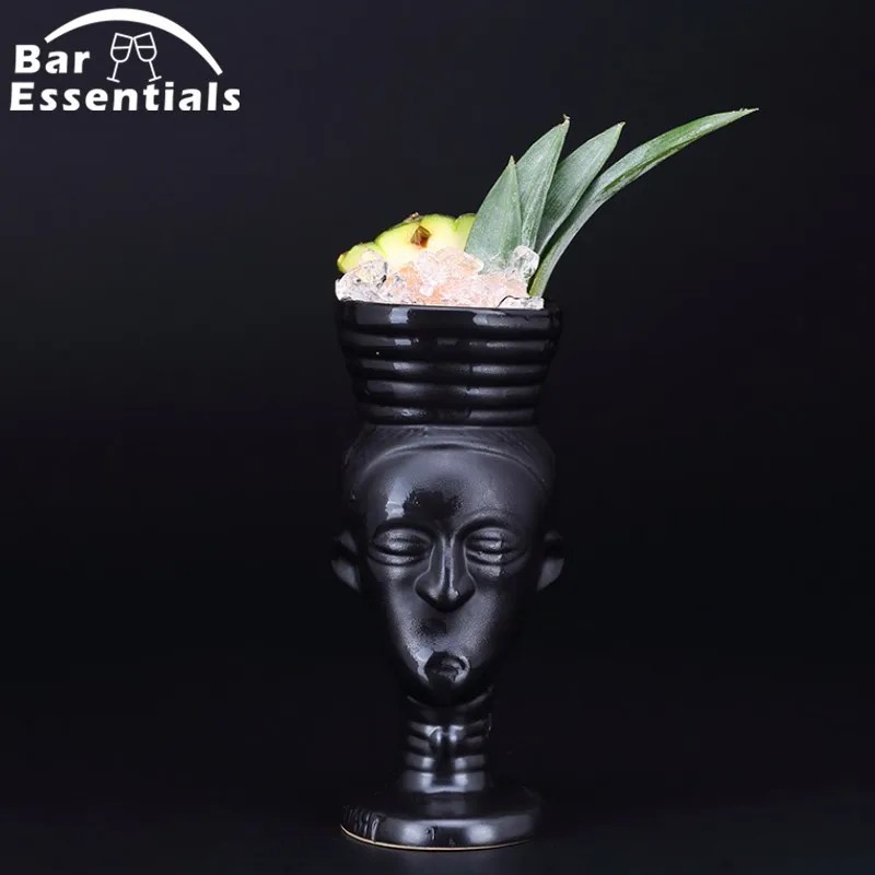 280ml Hawaii Tiki Mugs Cocktail Cup Beer Beverage Mug Wine Mug Ceramic Easter Islander Tiki Mugs