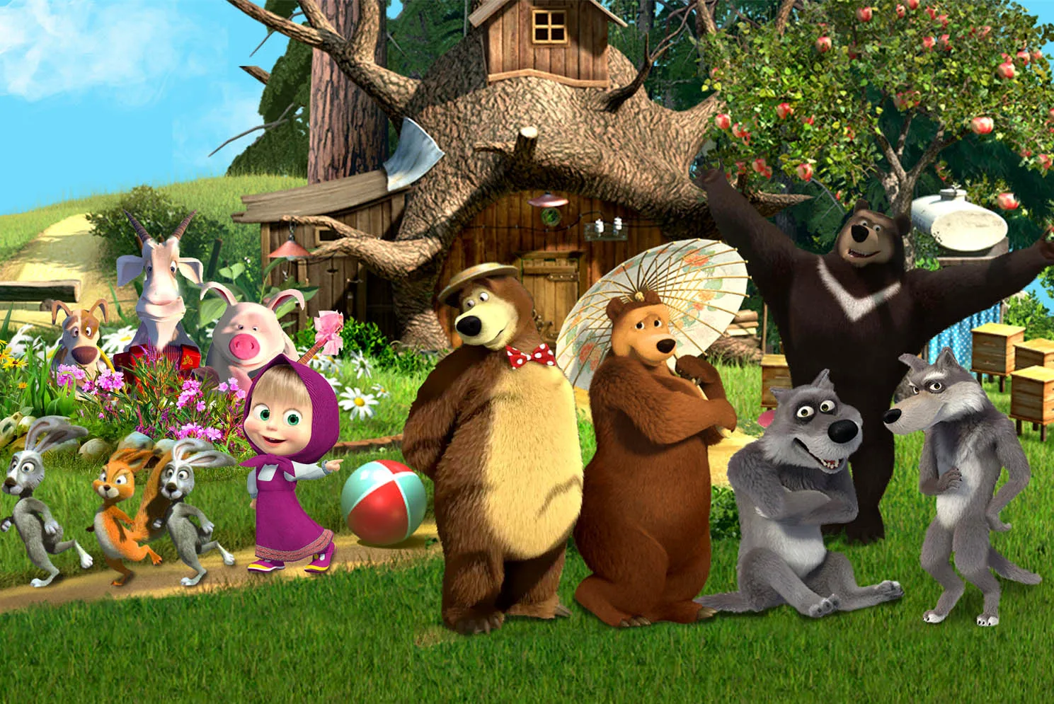 

7x5ft 6 Style Cartoon Bear Green Forest Custom Photo Studio Background Backdrop Vinyl 220cm x 150cm