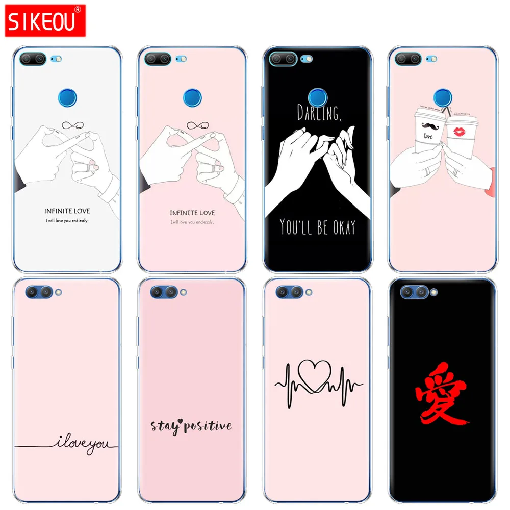 

Silicone Cover phone Case for Huawei Honor 10 V10 3c 4C 5c 5x 4A 6A 6C pro 6X 7X 6 7 8 9 LITE darling be ok love infinite