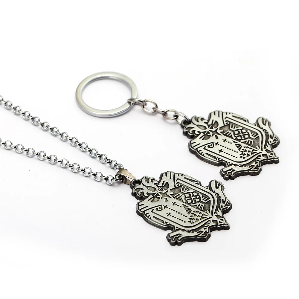 

XOWSHINE Jewelry Keychain Monster Hunter Women Necklace World Guild Logo Keyring Men Choker Colar Pendnats