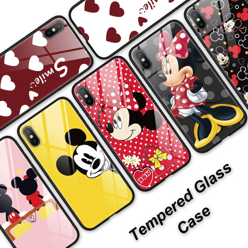 

Cartoon Cute Tempered Glass Luxury Cute Cases For iPhone 11 Pro XR XS MAX X 7 8 6 6S Plus Protective Phone Back Cover Case Shell