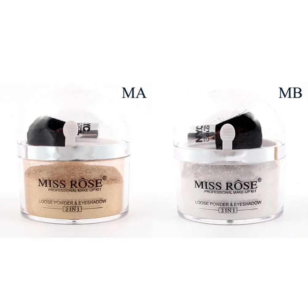 MISS ROSE Highlighter 2 In 1 Single Color Translucent Face Makeup Gold/Silver Waterproof Loose Powder Glitter Cosmetic