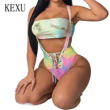 KEXU New Arrival Wrapped Bikini Two Pieces Sets Sexy Hollow Out Sleeveless Bodycon Bandage Bodysuits Summer Beach Party Wear KEXU New Arrival Wrapped Bikini Two Pieces Sets Sexy Hollow Out Sleeveless Bodycon Bandage Bodysuits Summer Beach Party Wear