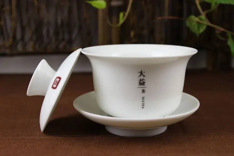 [GRANDNESS] Чай пуэр Dayi Gaiwan, чайный сервиз, белый чай Gongfu, фарфор Gaiwan, 150 мл, фарфор Gaiwan TAE tea DAYI PU ERH tea