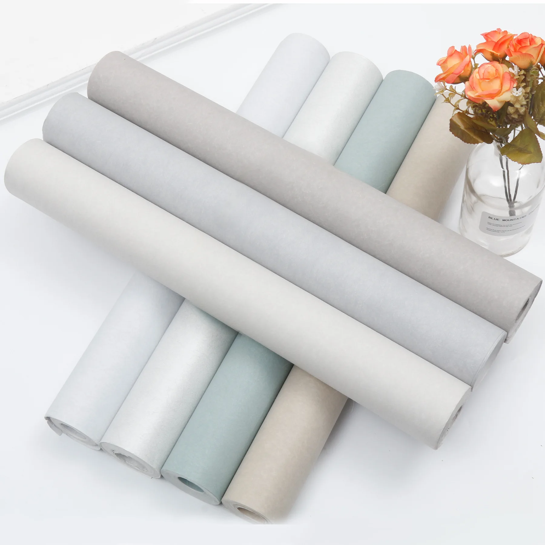 

Solid Color Non-woven Fabric Wallpaper for Walls Modern Murals Wall Paper Roll Backdrop Living Room Papel De Parede Home Decor