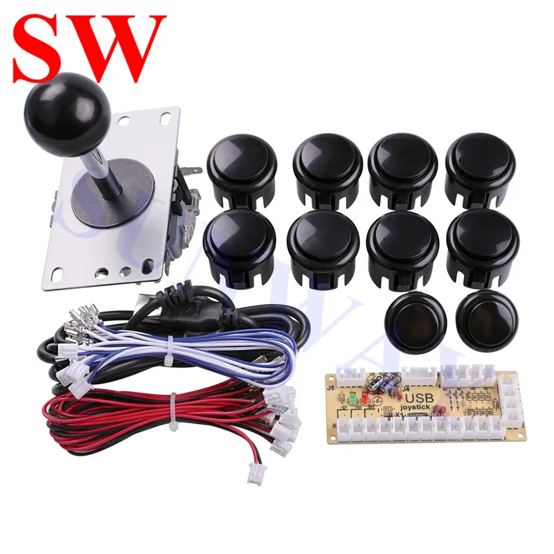 

Arcade Joystick DIY Kit Zero Delay Arcade Kit USB Encoder To PC Arcade 4Way Sanwa Joystick 24/30mm Push Buttons For JAMMA Mame