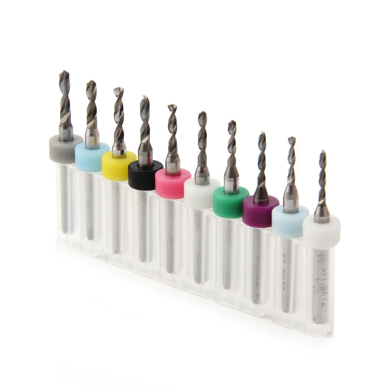 

OOTDTY 10Pcs/SET PCB Print Circuit Board Carbide Mini Micro Drill Bits CNC 1.5-2.4mm New