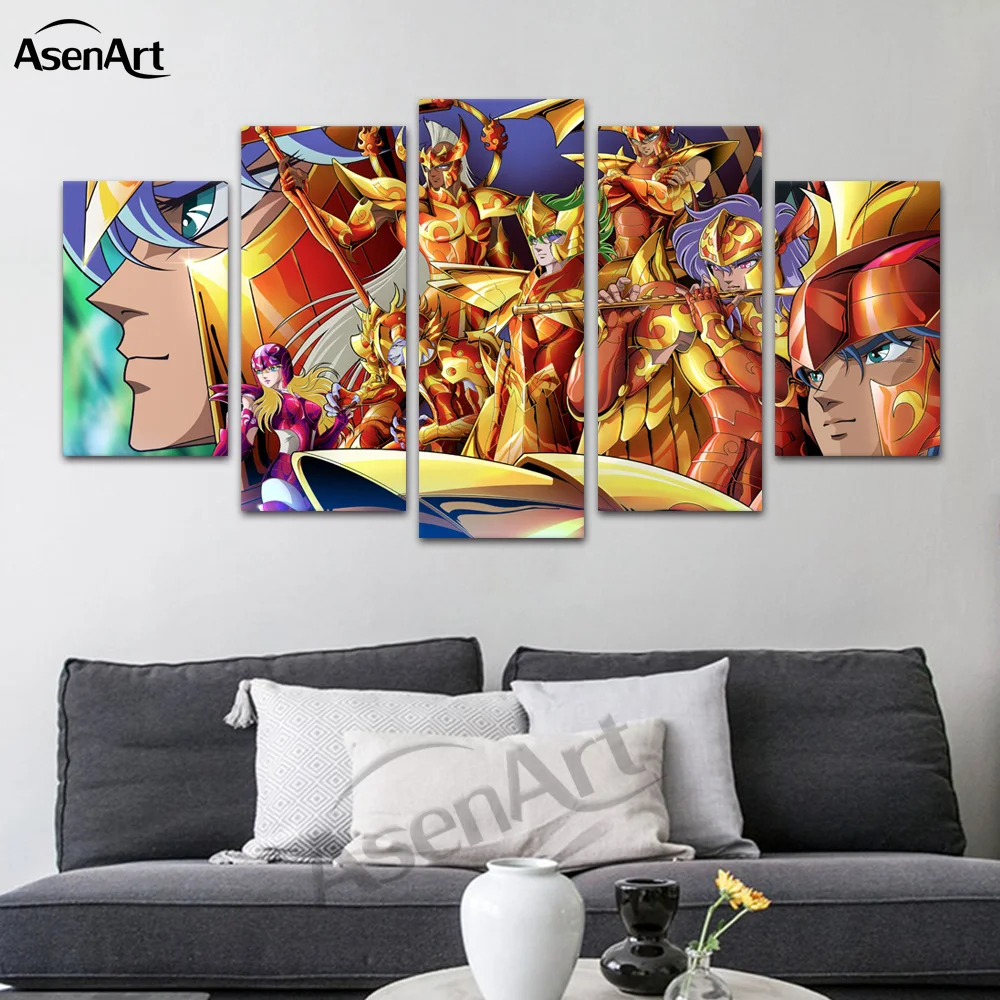 

Animation Wall Art Cartoon Saint Seiya Printed On Canvas Modern Painting For Kids Room Home Decorative Framed Ready To Hang