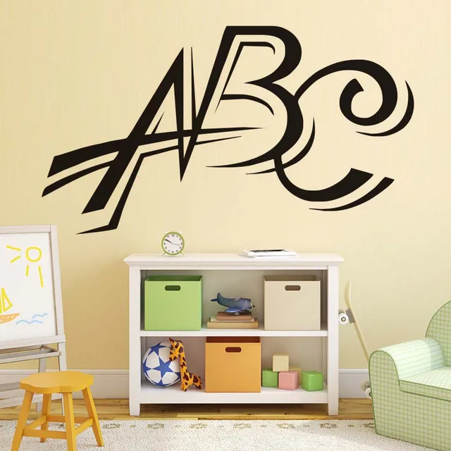 Vinyl Abc Wall Stickers Letters Decal Nursery Decorative Vinyl Abc Wall Stickers Letters Decal Nursery Decorative Waterproof Art Decals Removable Home Decor