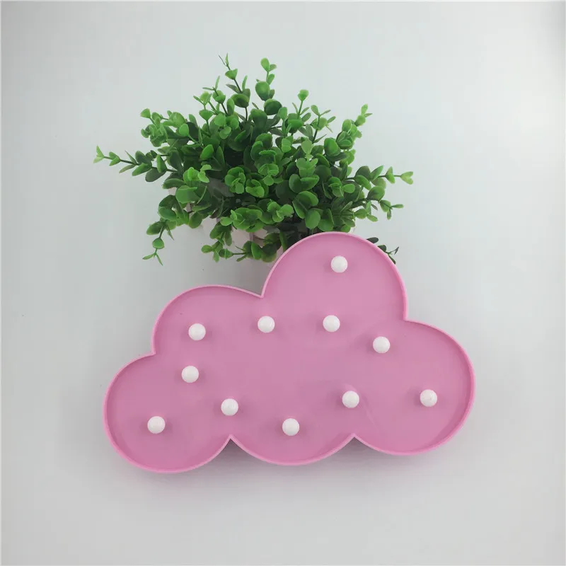 Us 10 39 20 Off Novelty Led Pink Cloud Night Light Hang Up Children Bedroom Desk Lamp Party Wedding Christmas Decor Battery Operated Kids Gifts In