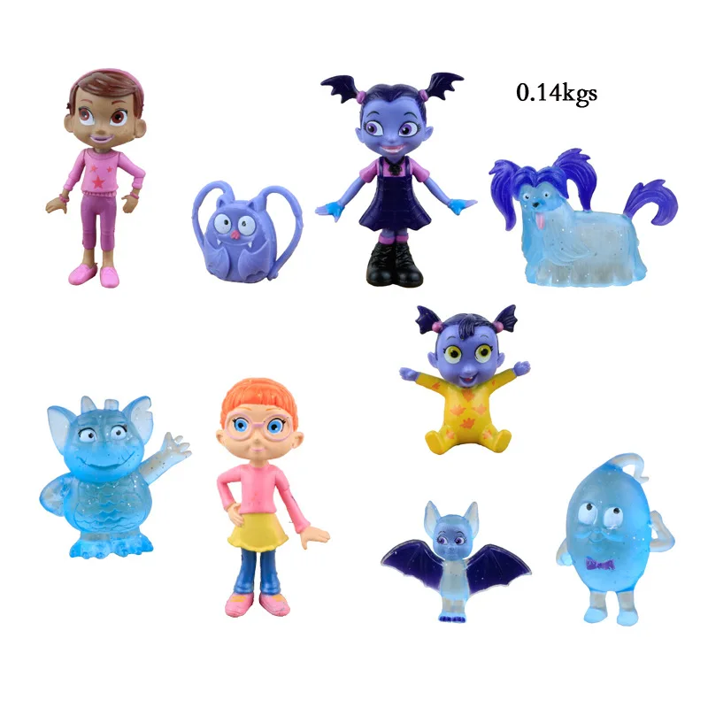 9 шт./компл. Junior Vampirina фигурка кукол игрушки «вамп» для девушек и женщин ПВХ модели аниме Рисунок Игрушки для Для детей День рождения - Цвет: no box