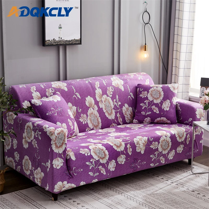 

Floral Printed Sectional Sofa Cover Spandex Tight Wrap all-inclusive Slipcover Single/Love seats/Corner/L-shape Couch Towel 1PC