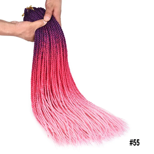 TOMO 24 дюйма длинные вязанные крючком косички Сенегальские твист Омбре два тона плетение волос синтетические канекалон наращивание волос для косичек - Цвет: #144