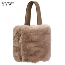 Роскошные Плюшевые женские сумки, дизайнерские сумки с ручками сверху, мягкие женские сумки, милые зимние сумки через плечо,, клатч