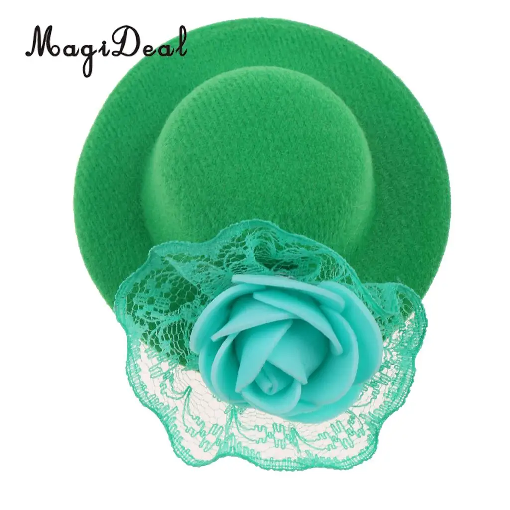 MagiDeal Fashion 1Pc Cloth Vintage Round Bowler Doll Hat Cap for 28-30cm Doll Clothes Accs Dollhouse Decor Children Toy 8Colors