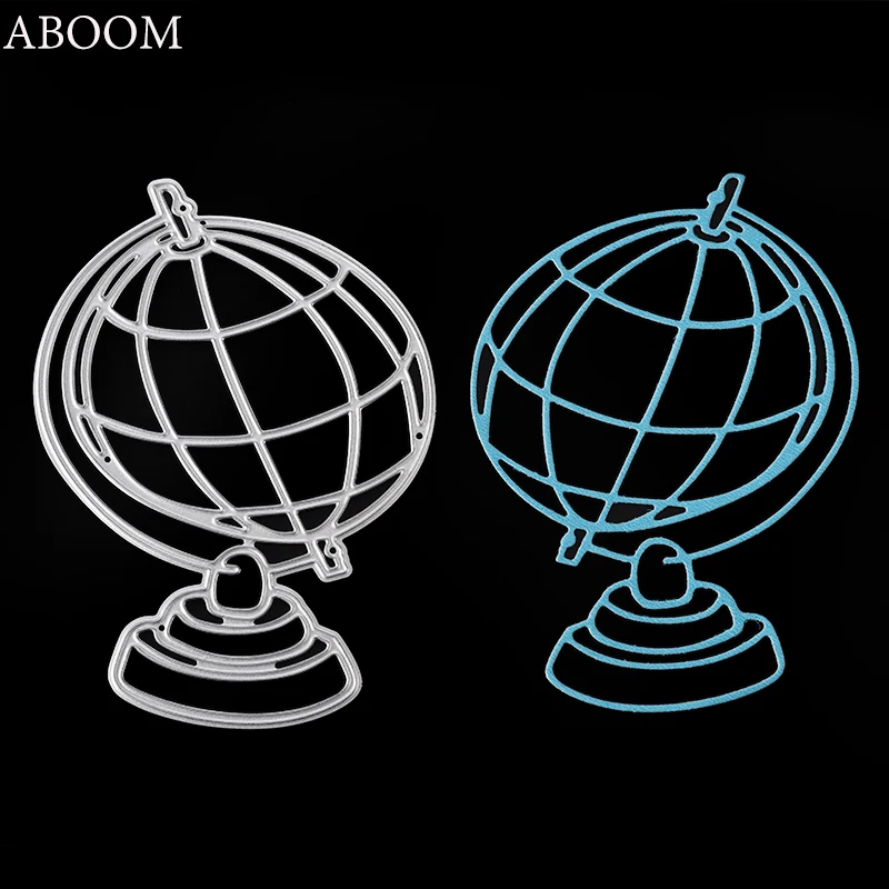 

ABOOM Hot 1PC Metal Globe Scrapbooking Paper Card Cutter Silver Cutting Dies Stencil For Photo Album Decoration Embossing Mold
