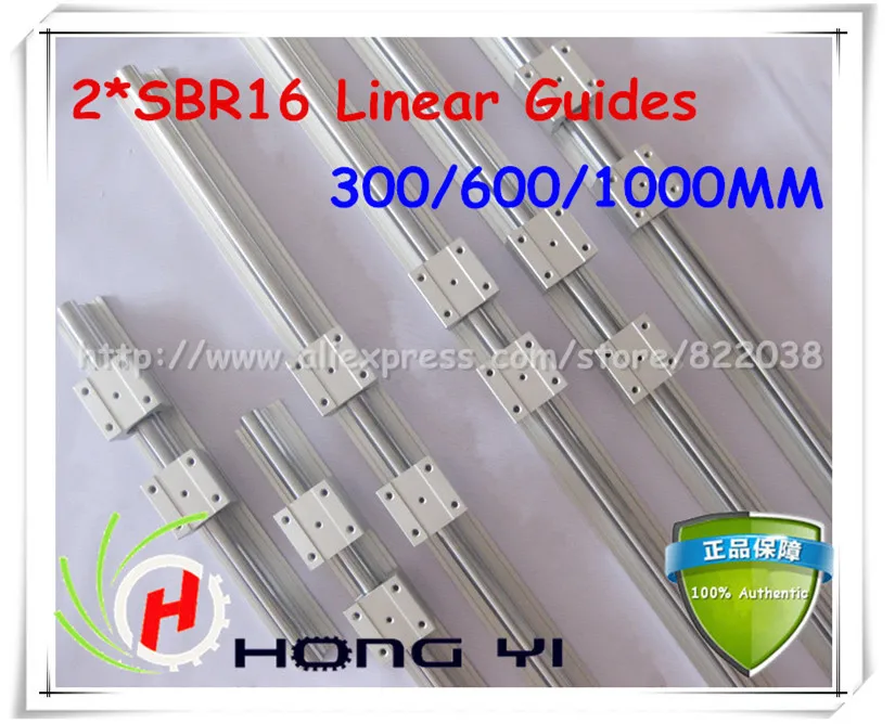 

2Pcs SBR16 Linear Guides -300mm/600mm/1000mm linear rails +12 pcs SBR16UU linear bearings (can be cut any length)