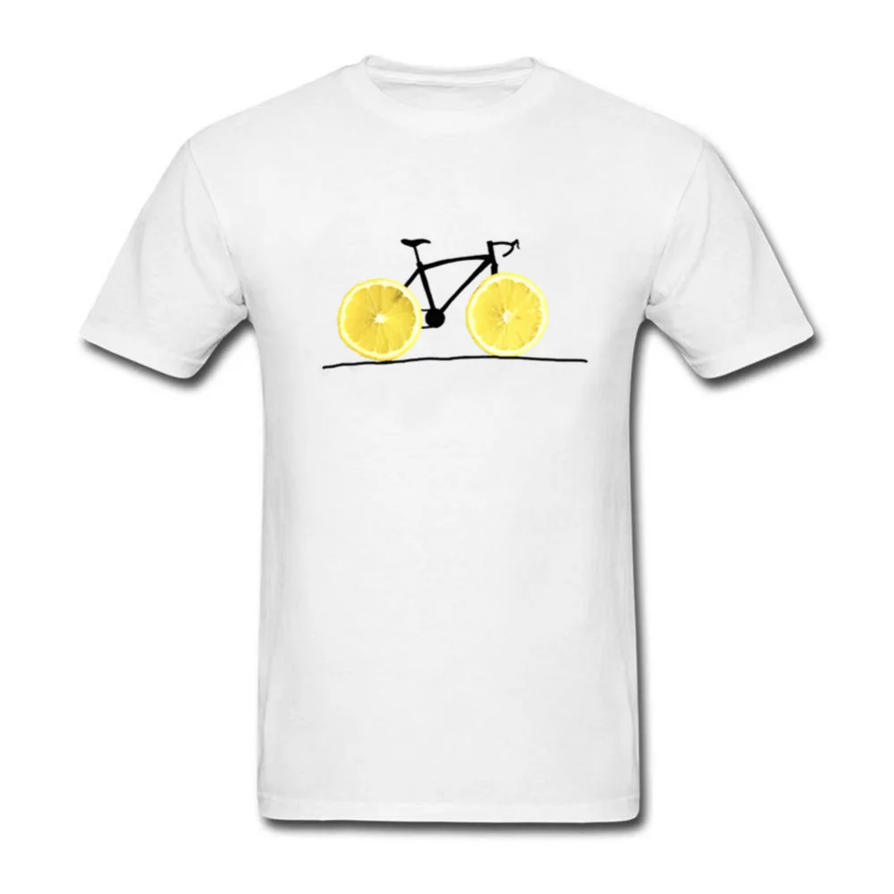 

2018 Fashion Custom Young man Clothes lemon Cartoon Healthy ride Bicycle short sleeve Color diversified couple T-shirts