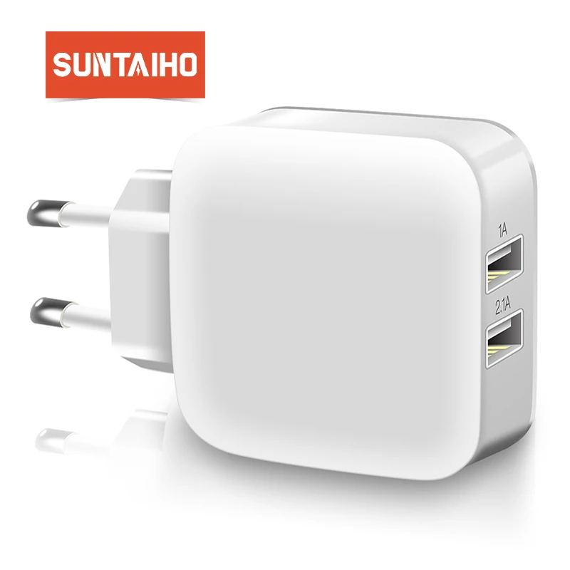 Suntaiho Smart Travel Dual USB Charger Adapter Wall Portable Mobile Phone Charger EU Plug For iPhone/Samsung/Xiaomi /iPad/Huawei Suntaiho Smart Travel Dual USB Charger Adapter Wall Portable Mobile Phone Charger EU Plug For iPhone/Samsung/Xiaomi /iPad/Huawei