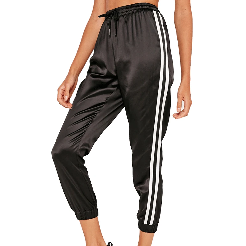 black and white striped ankle pants