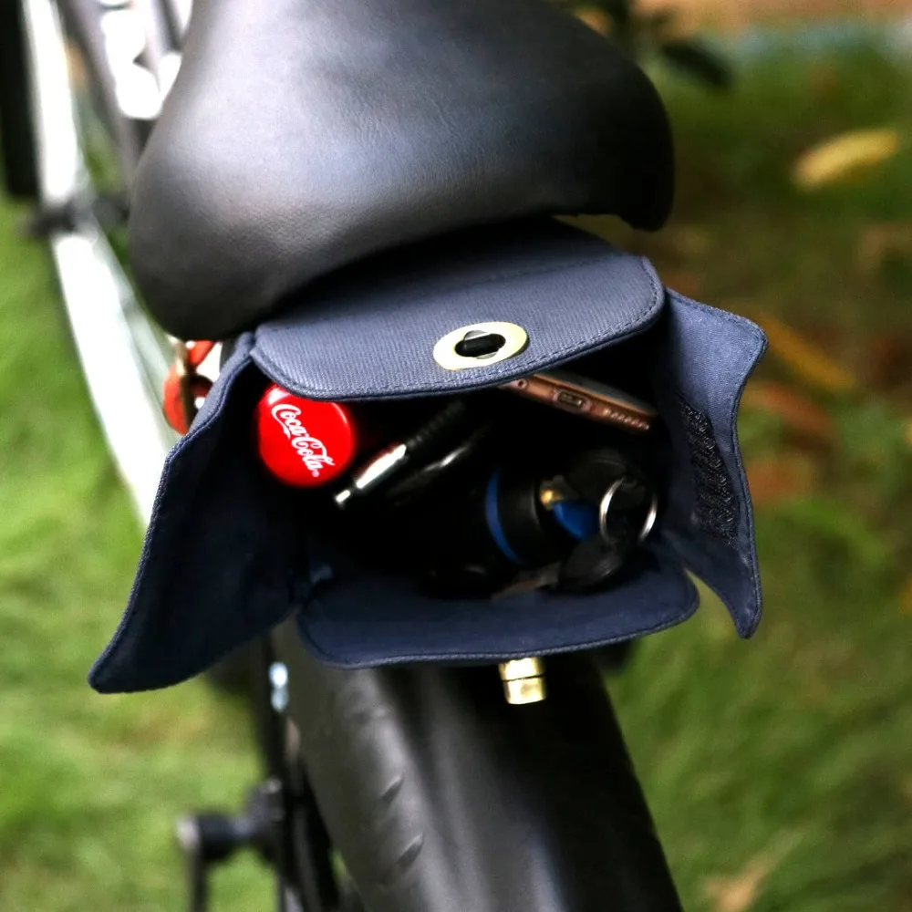 Perfect Tourbon Vintage Outdoor Bicycle Seat Tail Pouch Saddle Bag Canvas Phone Pouch Bike Case Water Repellent Cycling Accessories 3