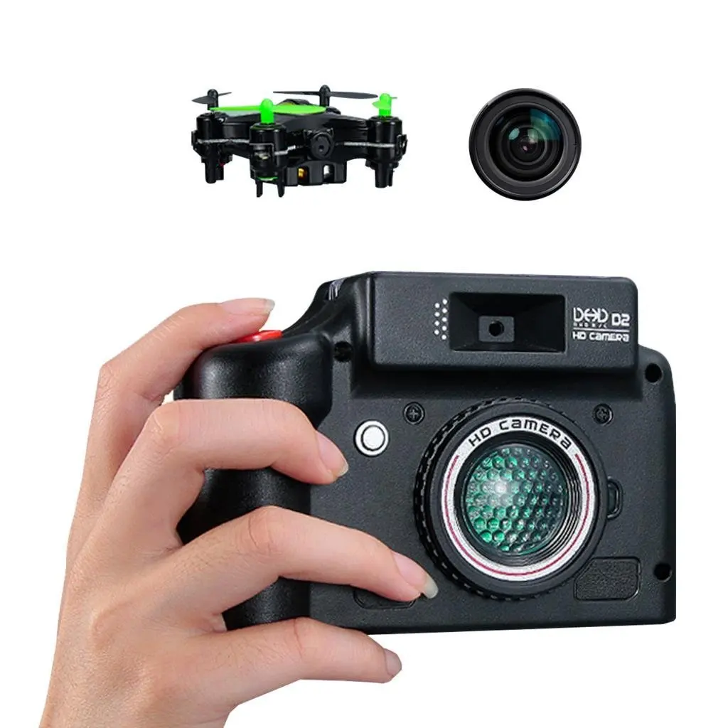 DHD D2 Mini RC Quadcopter with HD Camera and Screen on Remote,LED Portable Nano Aircraft Rechargeable + Headless Mode RC UFO