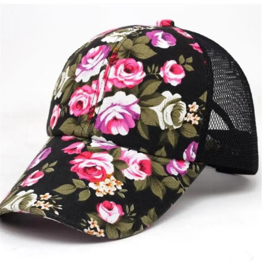 baseball cap with flower