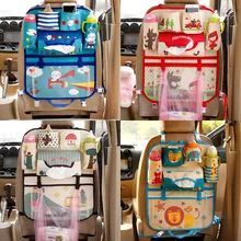 Bonito dos desenhos animados leão organizador do carro assento de volta saco de armazenamento pendurado estiva tidying bebê crianças viagem universal auto multi-bolso saco