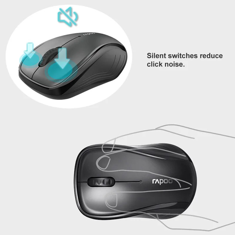Rapoo многорежимная Бесшумная Беспроводная клавиатура мышь комбо Bluetooth 3 0/4 0 RF 2 4G
