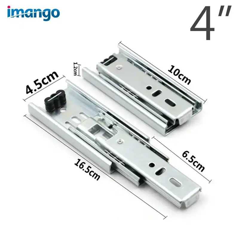 2 Pcs Small Drawer Slides 4 6 8 Inch Furniture Hardware Cabinets