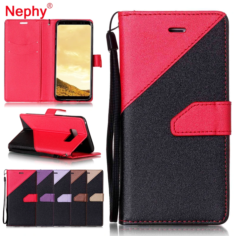 Nephy Splice Leather Filp Phone Case For Samsung Galaxy J3 J5 J7 Neo Prime 2015 A3 A5 2016 2017 S8 Plus S7 S6 Edge S5 TPU Cover