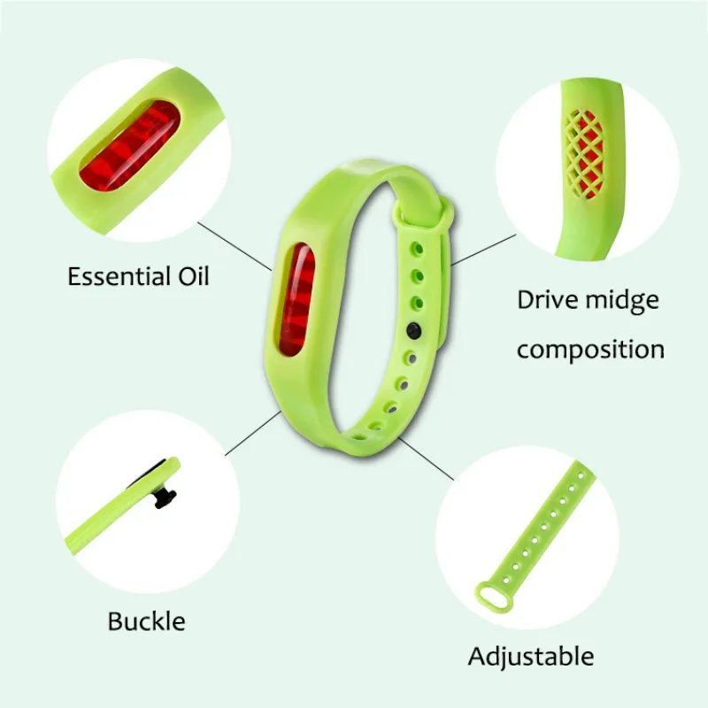 Детский летний силиконовый браслет против комаров и вредителей браслет с репеллентом натуральное средство защиты от комаров жидкий цвет случайный