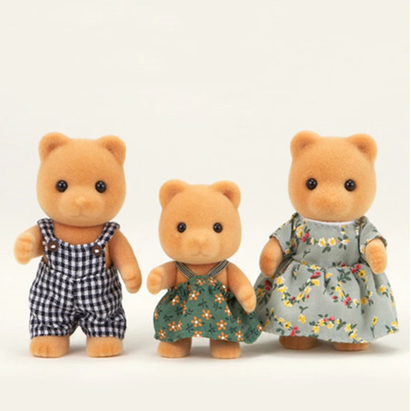 Sylvanian Families кукольный домик пушистая кукла фигурки животных Медведь семья 3 шт. Набор 14248