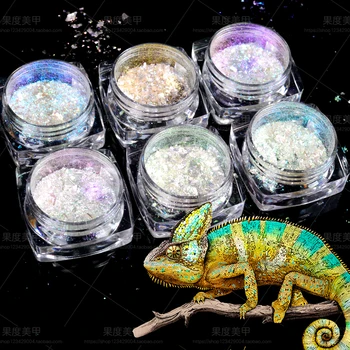 

YWK 0.2g Shinning Irregular Nail Glitter Flakes Tips Decorations Colorful Chameleon Nail Art Beauty Manicure Powder