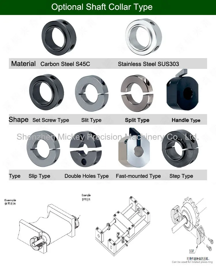Щелевой/раздельный вал стандартного типа из углеродистой стали, комплект воротника, повреждение вала воротника от затягивания, избегаемое 10-50 мм