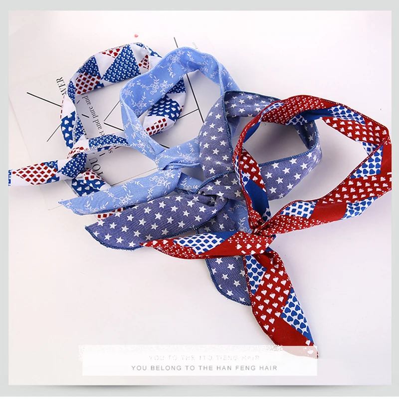 Fashion Women fabric DIY Ties Band Hairbands Headbands for Women Girls Hair Accessories Multi-colors Print Headwear (20)