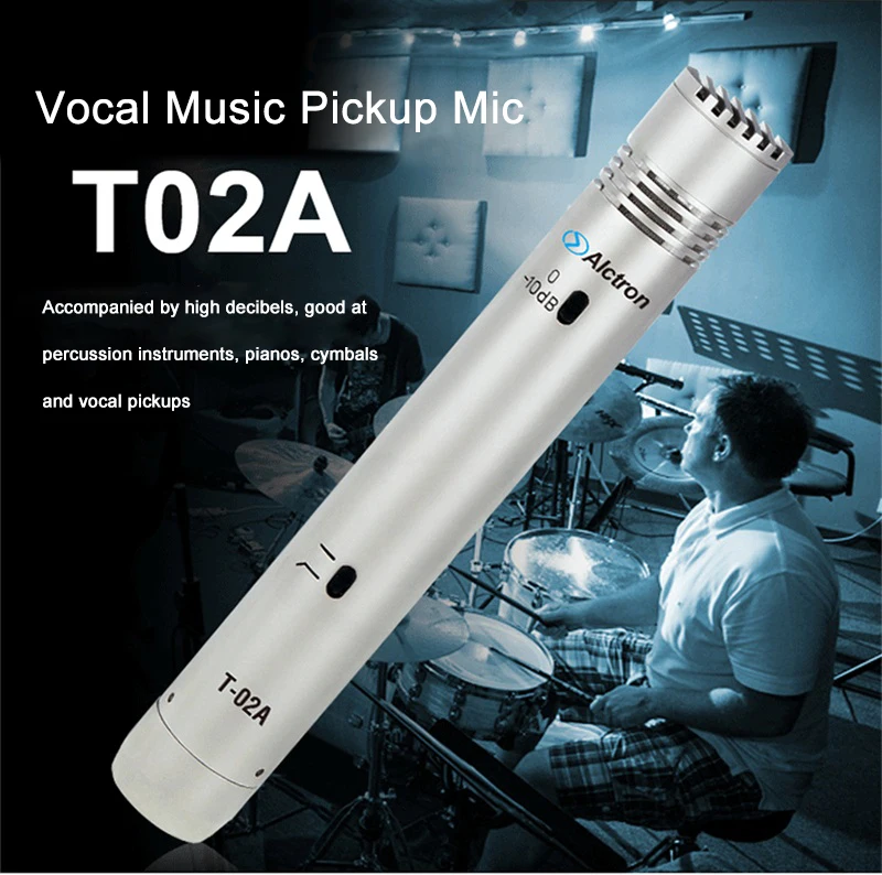 FELYBY T02A конденсаторный микрофон для музыкального инструмента для фортепиано гитары профессиональный звукозаписывающий микрофон
