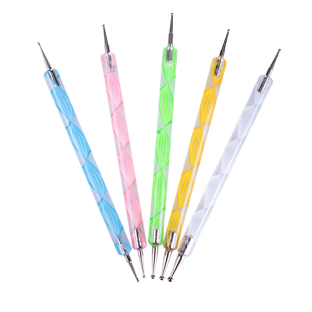 5 шт 2 способа Marbleizing Раскрашивание маникюрные инструменты краска ручка дизайн ногтей Краска для ногтей инструмент для дизайна ногтей набор ручек для УФ-геля BE620
