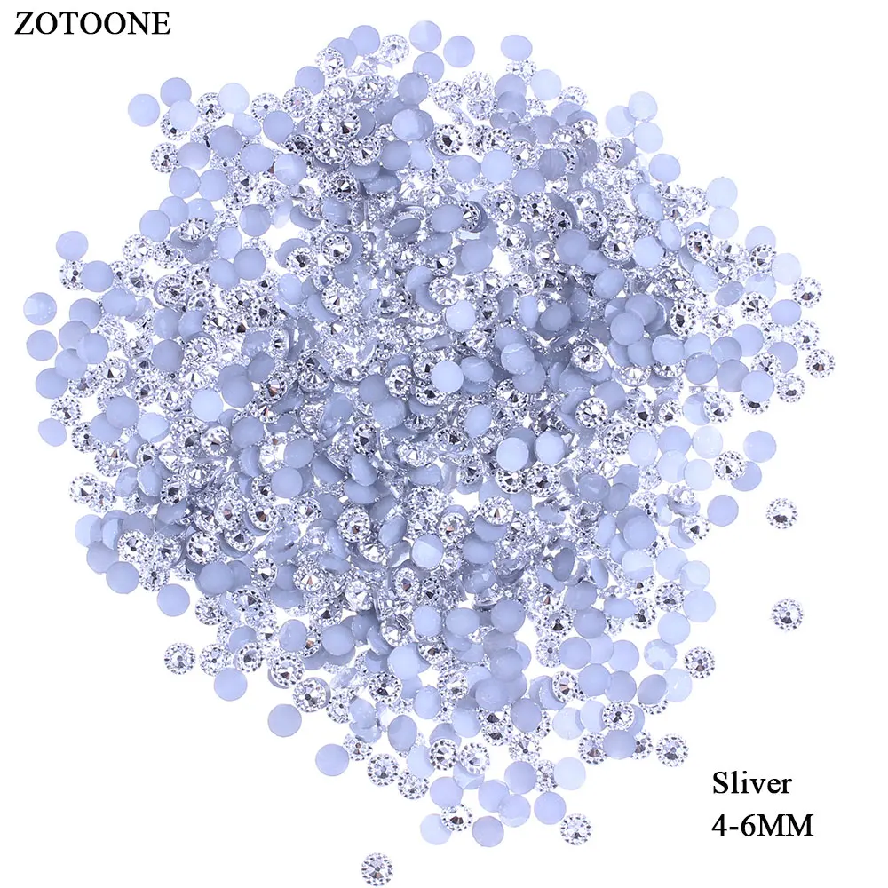 

ZOTOONE 1000PCS Glitter Rhinestones Crystal 4-6MM Non Hot Fix FlatBack Strass Sewing &Fabric Garment Rhinestone Nail Stone E
