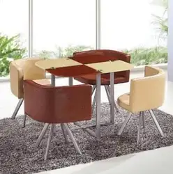 Современные Кофе стол квадратный обеденный стол Бизнес стол переговоров офис продаж Приём стол с 4 шт. стулья