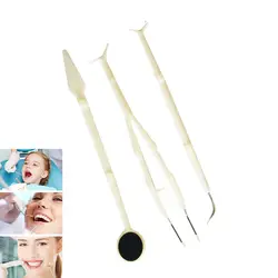 Высо 3 шт./компл. стоматологические инструменты очистки зубов чистой отбеливание зеркало зонды Пинцет гигиены Уход за полостью рта