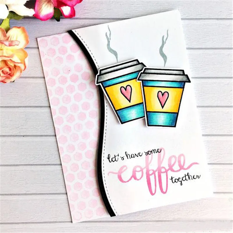 

Coffee Cup Instant Coffee Metal Cutting Dies for Scrapbooking New 2019 Die Cuts for Card Making Stitch Craft Dies Fustelle