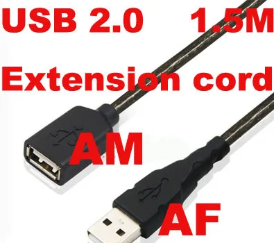 

Free shipping / 5pieces a lot /1.5 Meter USB 2.0 Line Cord Extension Cable AM AF