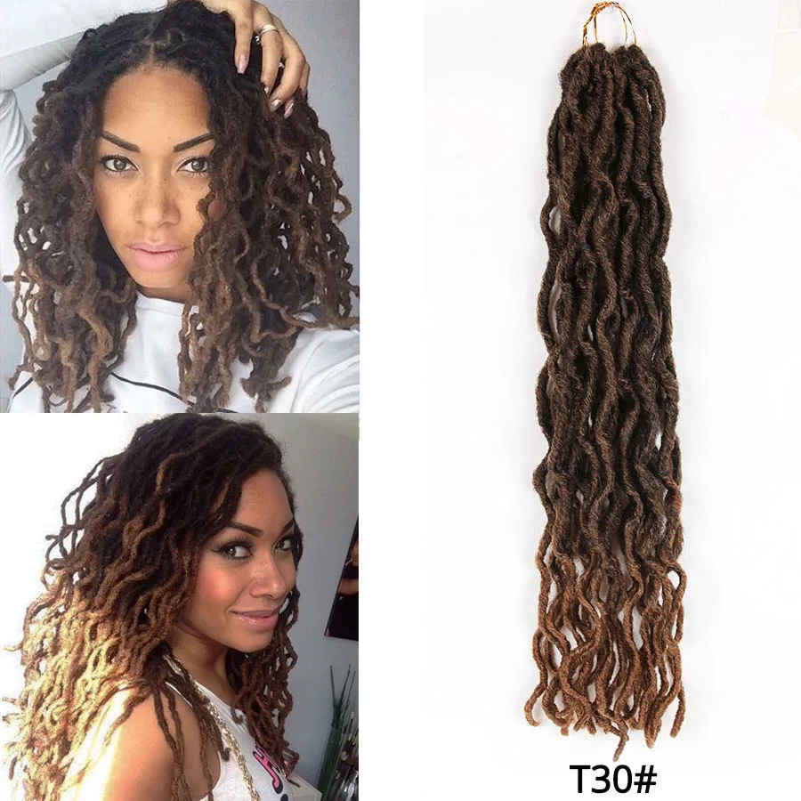 AliLeader Faux locs Curly вязаные косички 12 18 дюймов мягкие натуральные черные 99J синтетические волосы для наращивания 20 стендов/P искусственные замки волосы - Цвет: T1B/30