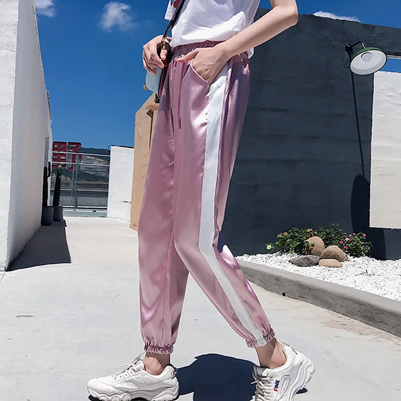 

Women's Street Style Elasticity Harem pants Femme autumn Panelled Jogger Sweatpants Harajuku Hip Hop loose Streetwear trousers