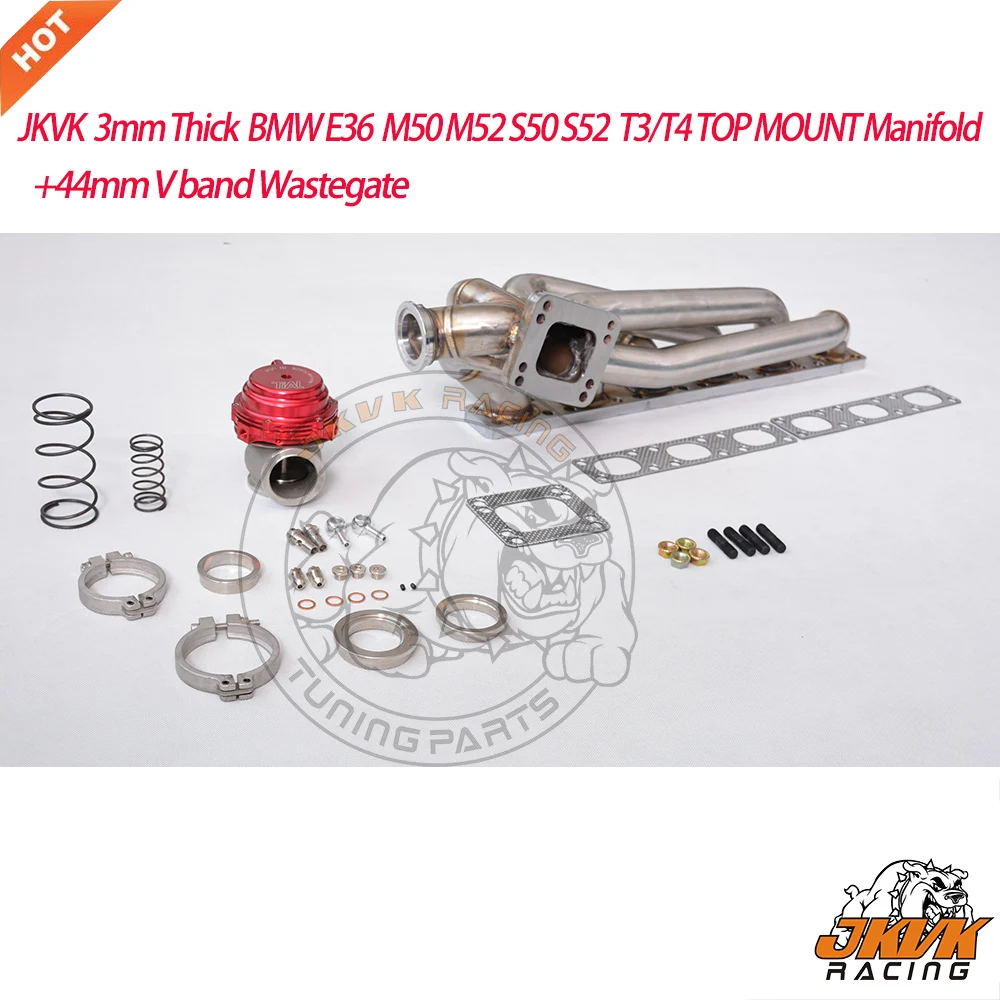 JKVK RACING 3.0mm thick T3/T4 TOP MOUNT Manifold+44mm V band Wastegate for E36 M50 M52 S50 S52 1992- 1998 | Автомобили и