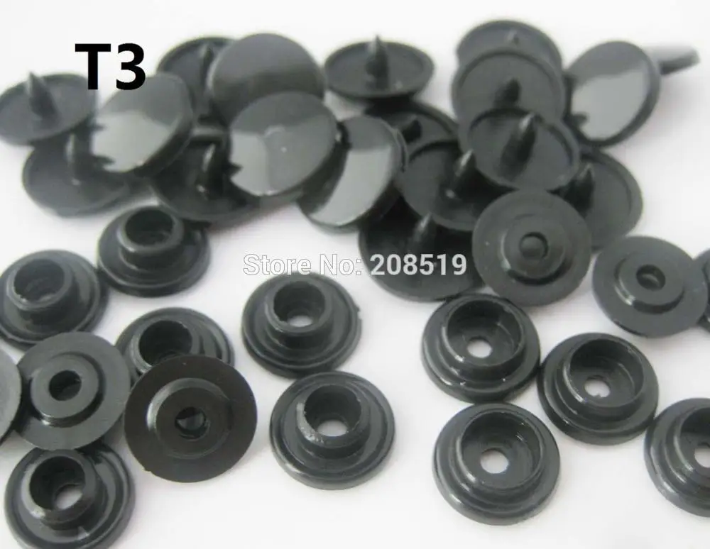 T3 Black Nbnlwa 100 наборы пластиковые кнопки 10 мм/12 мм T3/T5 белый/черный мешок кнопки - Цвет: T3 Black