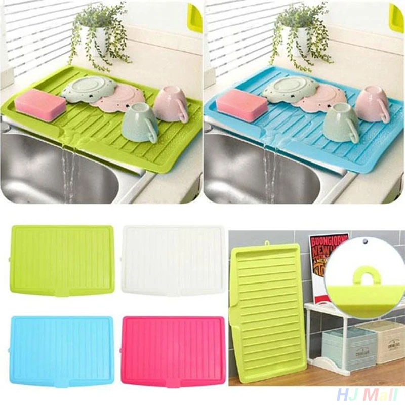 

Kitchenware Plastic Dish Drainer Tray Sink Rack Worktop Organiser Holder