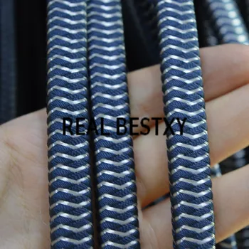 

REAL BESTXY 5m/lot 11*5.8mm/navy braided rope cords for bracelets nylon rope straps with stainless steel wire for Jewelry DIY
